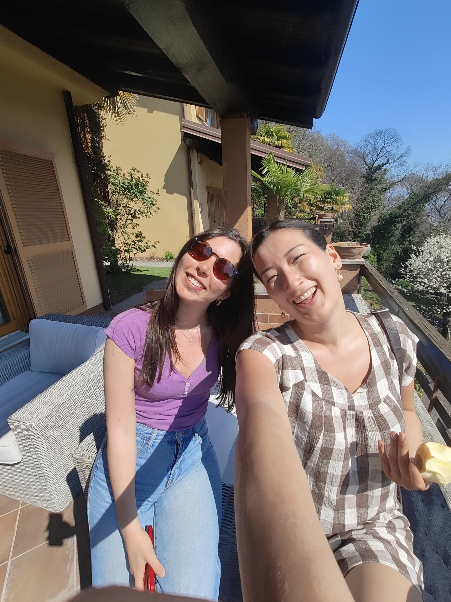 Two friends after class