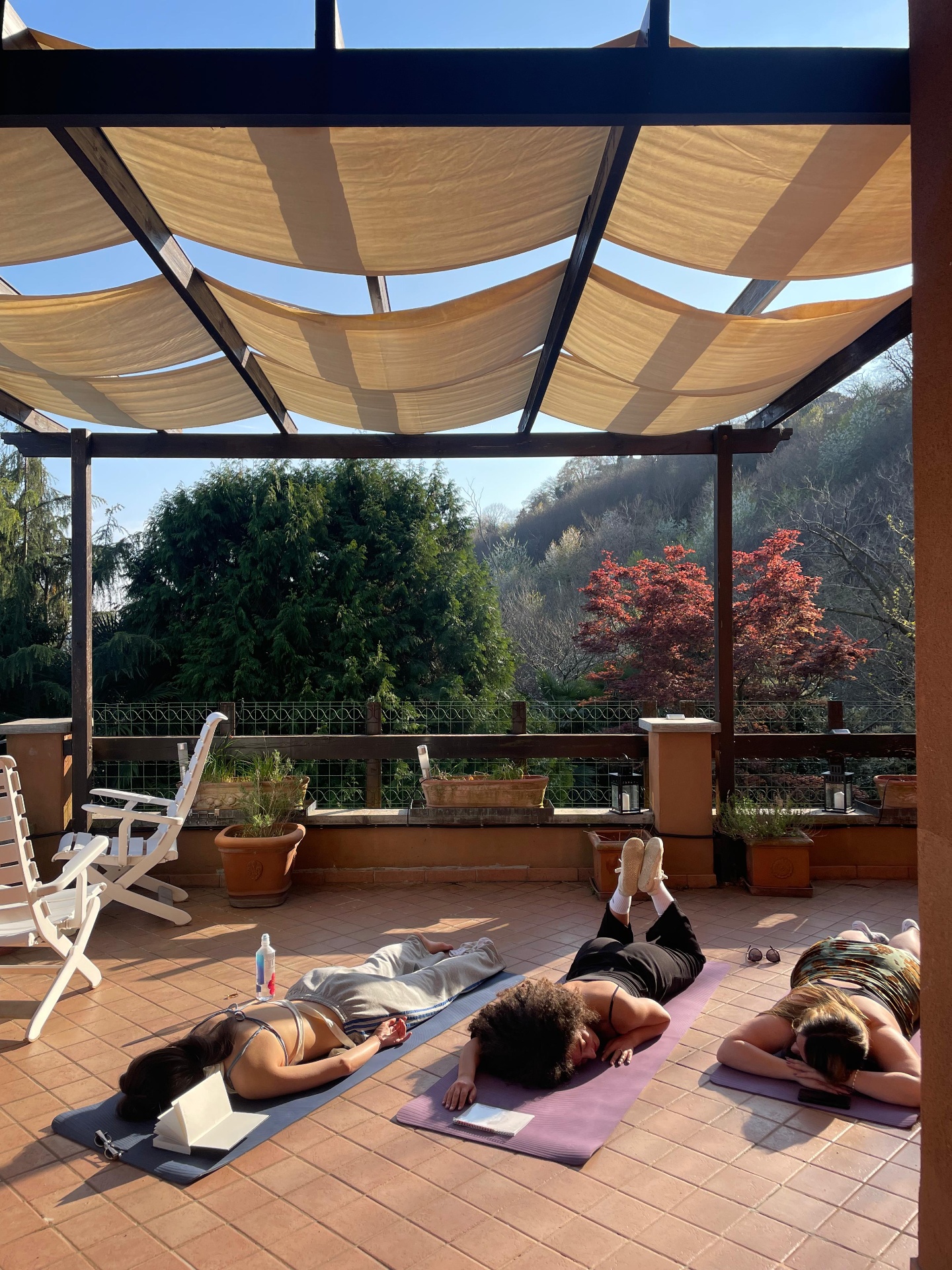 Resting in savasana